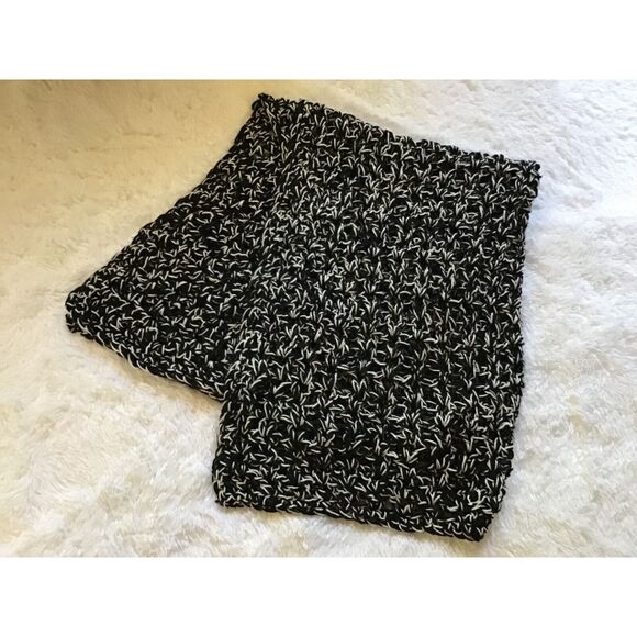 Black White Double Strand Crochet Afghan Throw Granny Cottage Farmhouse - Picture 1 of 8